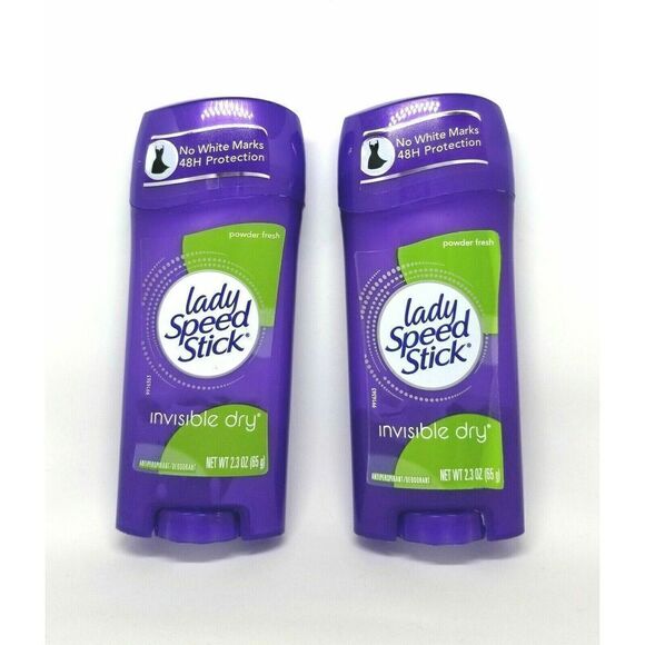 Lady Speed Stick 2 PACK Invisible 48hr Powder Fresh Deodorant 2.3oz Large - Picture 1 of 6